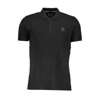 Gianmarco Venturi Schwarzes Baumwoll-Herrenpoloshirt