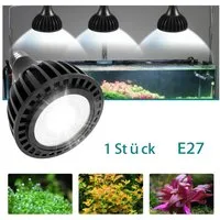 MUPOO LED Aquariumleuchte Led Aquarium Beleuchtung E27 Glühbirne 3000 K/6000 K, COB-LED, Kaltweiß-20W, LED fest integriert, optional verstellbares Stativ(40 cm - 160 cm)