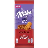MILKA Schokolade, Milka EXTRA Lotus Biscoff Alpenmilch Schokoladentafel Packung 190g