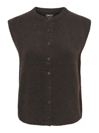 ONLY - ONLSIMONI VEST KNT NOOS Coffee Bean - Gr. - XS