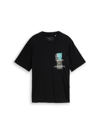 Denim Tom Tailor - T-Shirt mit Fotoprint black - Gr. - S