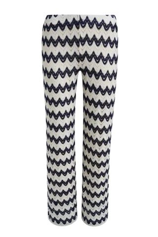 Smith&Soul - Crochet Jersey Pants offwhite print - Gr. - M