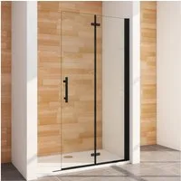 Duschparadies Dusch-Falttür 195cm Schwarz Walk in Dusche Falttür Scharniertür Duschabtrennung, 70x195 cm, Easyclean Sicherheitsglas, beidseitig montierbar