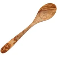 Olivenholz-erleben Esslöffel aus massivem Olivenholz, Länge: ca. 22 cm (1 Stück), Geschmackneutral & hygienisch, robust & langlebig, jeder ein Unikat