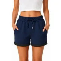 Smith & Solo Sweatshorts Kurze Hose Damen Shorts (1-tlg) Basic, Lycra, umschlagene Beinsaum