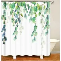 M&W DAS DESIGN Duschvorhang Duschvorhang blaue Pflanzen Shower curtains Anti schimmel 180x200cm Breite 120 cm