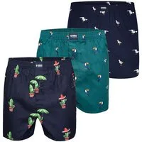 HAPPY SHORTS Boxer Funny Motives - hochwertige Shorts mit verschiedenen Motiven (3-St) American Boxershorts - breiter Komfortbund - witzig, bunt und bequem