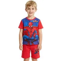 Spiderman Shirt & Shorts Marvel Spiderman Jungen-Set T-Shirt & Shorts Sommer Rot Blau Kids (Set, Kurze Sommer Hose + T-Shirt Spiderman) Spiderman Jungen Kleidung mit lizensiertem Print