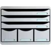EXACOMPTA Schubladenbox Schubladenbox STOREBOX 6 offene Schubladen Office Lichtgrau 306740D, Schubladenboxen