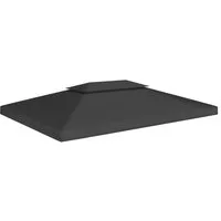 vidaXL Pavillon-Ersatzdach Pavillon-Dachplane mit Kaminabzug 310 g/m² 4x3 m Schwarz, 400 x 300 cm