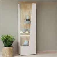 Lomadox Vitrine CARMONA-129 in kaschmir und Eiche, inkl. LED-Beleuchtung, 60 cm breit