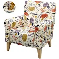 BTTO Sesselhusse Sofabezug Geblümt,Couchbezug 1 Sitzer,Sessel-Schutzhülle, Stretch Holz Arm Stuhl Abdeckung