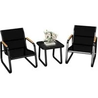 GarveeMore Gartenlounge-Set Balkonmöbel 3er-Set für 2 Personen,Stahl Garten Möbel, Balkon Lounge Gartenmöbel,Gartenlounge,wetterbeständige Terrassenmöbel