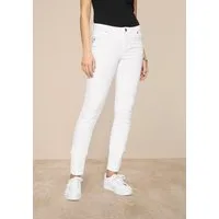 Tamaris Skinny-fit-Jeans aus bequemen Stretch-Denim schmale Beinweite, mit Gürtelschlaufenbund, mit Metallreißverschluss