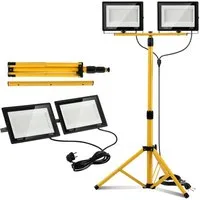Clanmacy Flutlichtstrahler 100W LED Baustrahler Flutlicht Scheinwerfer Arbeitsleuchte Kaltweiß, Kaltweiß