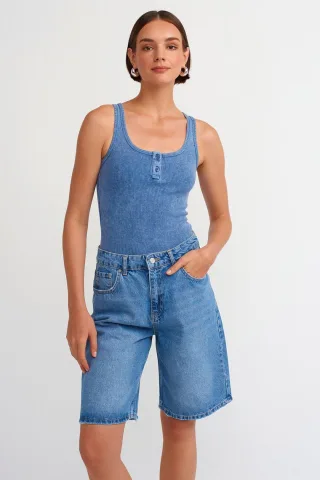 Ärmellose Slim-Fit-Jersey-Bluse