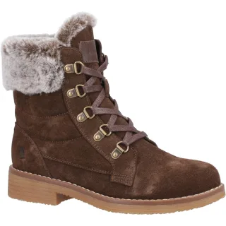Hush Puppies Florence Suede Damen Schokoladenweiche Winter Stiefeletten in weiter Passform