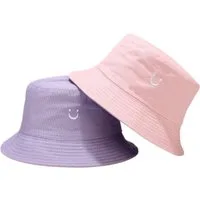 FOUORTUNATE-BEE Sonnenhut Wende Fischerhut mit Smiley, Sonnenhut Damen Herren Kinder UV Bucket Hat für Reisen, Camping, Strand und Outdoor Aktivitäten