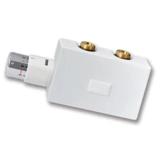 Bemm Purline M-Ventil ZPUVESW5 weiß, Eck, DN 15x50mm, mit Thermostat Puro, weiß