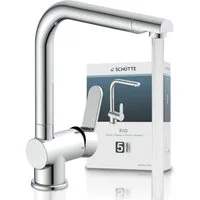 Schütte Spültischarmatur RIO Schütte Küchenarmatur, L-Form, Edelstahl, Cold-Start, schwenkbar, Edelstahl