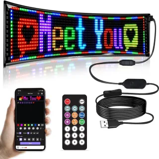 LED Car sign, programmable LED sign, Flexible Matrix panel by Bluetooth APP, Bright scrolling LED sign, LED Display and