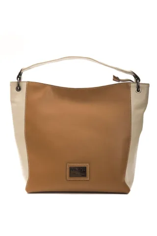 Pompei Donatella Damen Schultertasche aus braunem Leder