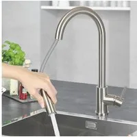 ZMH Küchenarmatur Hochdruck Spültischarmatur ausziehbar, 360° drehbar (1-St) Wasserhahn Küche mit Brause, ausziehbar, 2 Strahlarten