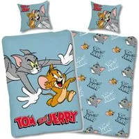 SkyBrands Bettwäsche Tom und Jerry Hellblau, Renforcé, 2 teilig, Comicfiguren, Zeichentrick, Katze, Maus