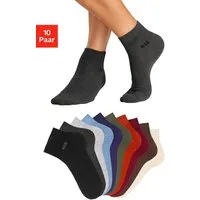 H.I.S Kurzsocken Kurzschaft Socken Herren, zum einfachen Sortieren (Packung, 10-Paar, Quarter socken bis Gr. 48) mit farbigem Innenbund