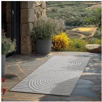 Teppium Teppich Boho Flachgewebter Teppich, Rechteckig, Höhe: 5 mm, Indoor Outdoor Teppich Wetterfest 3D Optik Wohnzimmer Küchen Terrasse