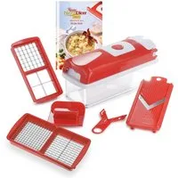 Genius Gemüseschneider Nicer Dicer Smart Zerkleiner Gemüsehobel 6tlg. für Würfel Scheiben, Obst Salat Schneider Zerkleiner Mandoline Fassungsvermögen 800 ml