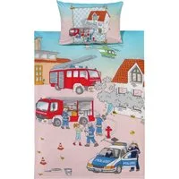 Erwin Müller Kinderbettwäsche Kinder-Bettwäsche "Polizei & Feuerwehr", Renforcé, Motiv