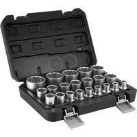 BlingBin Steckschlüssel 21Tlg 1/2 Zol Vielzahn Steckschlüssel Nusskasten (21er Set, 21 St., Kohlenstoffstahl), Steckschlüsselsatz Vielzahn 8-36 mm, für 6 und 12 Punkt
