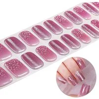 Rötting Design Kunstfingernägel 22 Gel Nails Strips Kunstnägel zum Aufkleben: Pink mit Glitzer, Saloon Qualität, Will be happy with NAILS for you LIFE, verändere Deine Nägel wann Du willst, Easy-to-use