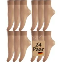 BANANALU Socken Feinsocken Nylon Socken feinstrumpfsöckchen Großpackung (24-Paar)