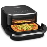 Aigostar Heißluftfritteuse XL 745 cm² Garfläche, Pizzafunktion, Doppelheizung, Sichtfenster, 11 Programmen, 2200 W, leiser, Extra-Crisp Technologie, Touchscreen, Metall-Innenraum