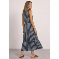 STREET ONE Maxikleid Sommerkleid mit Volants und Streifenmuster