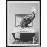 Creativ home Bild mit Rahmen Leinwandbild Elefant in Badewanne, (1 St), mit Rahmen