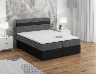 Boxspringbett Schlafzimmerbett INVERN 180x200cm Schwarz-Grau