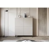 Home affaire Highboard HIGHBOARD PHUKET II, Stilvolle, grifflose Hochkommode, Breite 120cm, Mit 4 Türen und 8 Fächern und höhenverstellbaren Einlegeböden