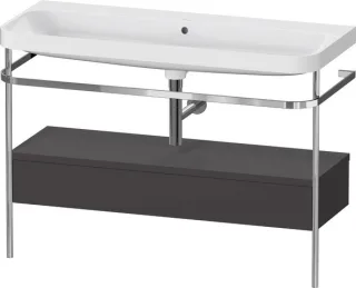 Duravit Happy D.2 Plus c-shaped Set mit Metallkonsole und Schubkasten Graphit Supermatt 1175x490x850 HP4844N80800000