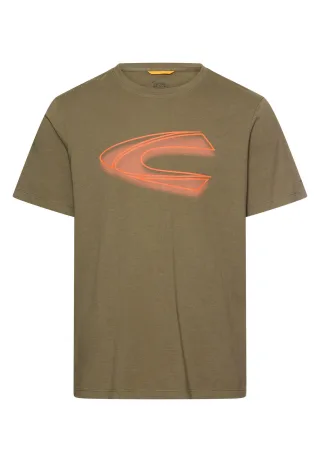 camel active - T-Shirt mit Print deep olive - Gr. - XXL