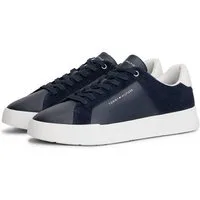 Tommy Hilfiger TH COURT MIX NUBUCK Sneaker, Freizeitschuh, Halbschuh, Schnürer mit zwei Logoschriftzügen
