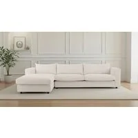 LeGer Home by Lena Gercke Ecksofa Avelina, Breite 297 cm, in Cord- und Chenille- Stoff, Rückenkissen mit Federn