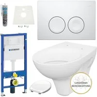 GEBERIT Vorwandelement WC Vorwandelement WC inkl. Toilette Komplettset Delta21 weiß, Spar-Set