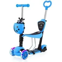 BremToy Sitzscooter 5 in 1 Kinder Roller Scooter mit Sitz LED Räder ab 2 Jahre