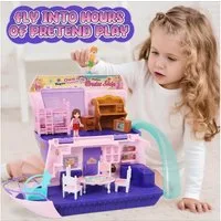 POPOLIC Spielzeug-Schiff Kreuzfahrtschiff-Figurenspielset, Rosa Kreuzfahrtschiffmodell, (1-tlg., Rollenspielabenteuer für Mädchen), Geschenke für Kinder ab 3 Jahren