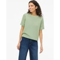 Vila Kurzarmpullover VILOLLO O-NECK S/S DETAIL KNIT TOP- NOOS