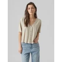 Vero Moda Kurzarmshirt VMJESMILO 2/4 SHIRT WVN GA NOOS mit V-Ausschnitt