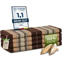 Klappmatratze Faltmatratze 110 cm breit (Classic) - 200x110x8cm -, livasia, 8 cm hoch, Kapok, vegan, handgefertigt